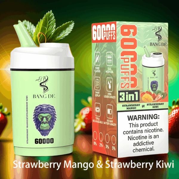 Bang DE 60K Puffs Vape Pen – Original 3-in-1 Disposable with LCD and Rechargeable Battery