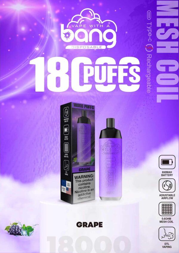 Bang Crown Bar 18000 Puffs Leather-Wrapped Disposable Vape – 0–5% Nicotine Options