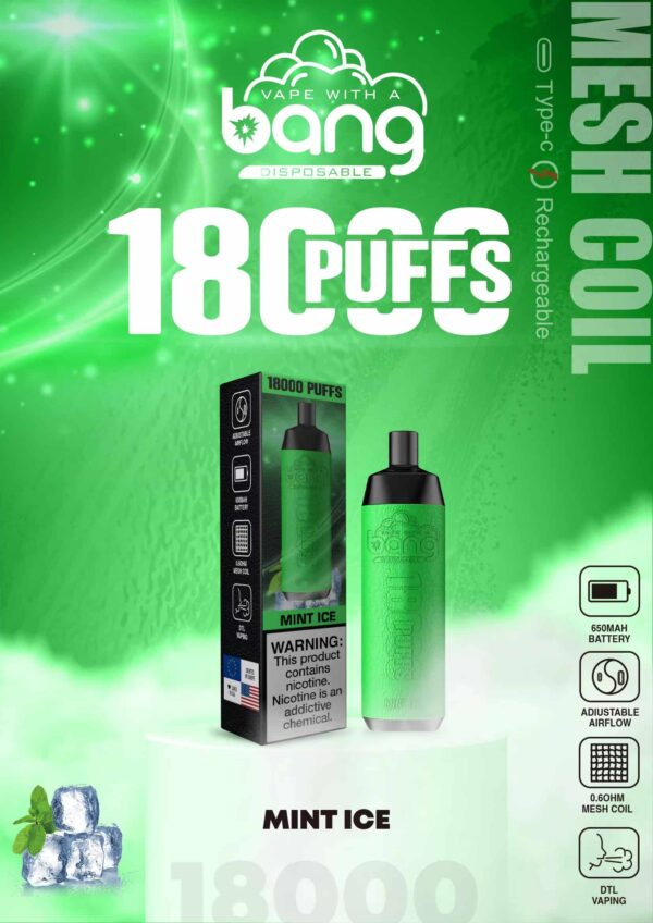 Bang Crown Bar 18000 Puffs Leather-Wrapped Disposable Vape – 0–5% Nicotine Options