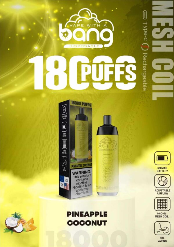 Bang Crown Bar 18000 Puffs Leather-Wrapped Disposable Vape – 0–5% Nicotine Options