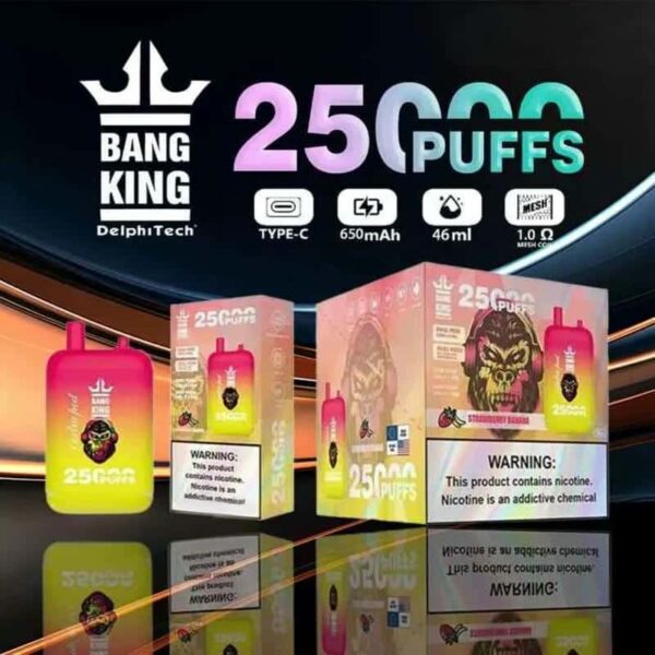 Bang King 25000 Puffs Dual Cartridge Vape – 0/2/3/5% Nicotine Disposable Device