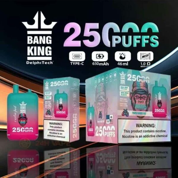 Bang King 25000 Puffs Dual Cartridge Vape – 0/2/3/5% Nicotine Disposable Device