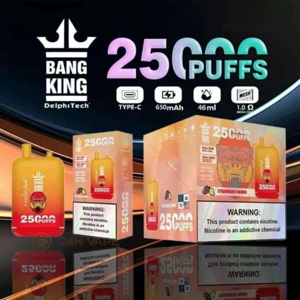 Bang King 25000 Puffs Dual Cartridge Vape – 0/2/3/5% Nicotine Disposable Device