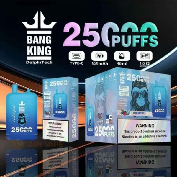 Bang King 25000 Puffs Dual Cartridge Vape – 0/2/3/5% Nicotine Disposable Device