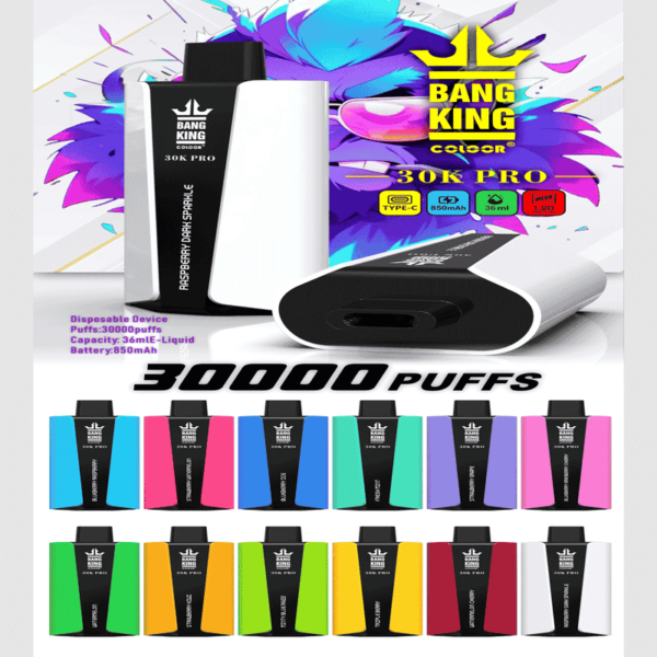 Bang King 30000 Pro Disposable Vape – 30,000 Puffs | Next-Gen Vaping Power