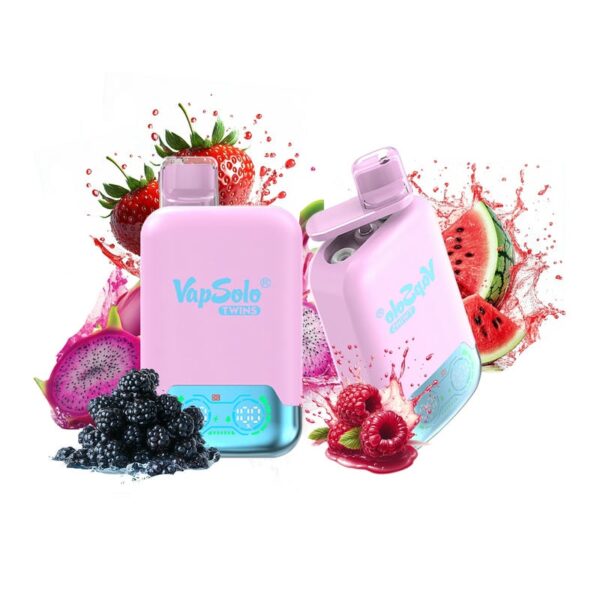 VapSolo Twins 20000 Puffs Disposable Vape – Dual Flavor, 25mL E-liquid, Rechargeable Battery, Mesh Coil, Adjustable Airflow