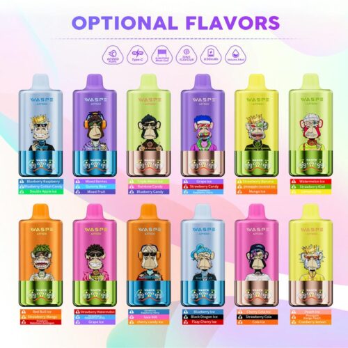 WASPE Mega Vape 60000 Puffs – LED Display, Tri-Flavor, Rechargeable Convenience