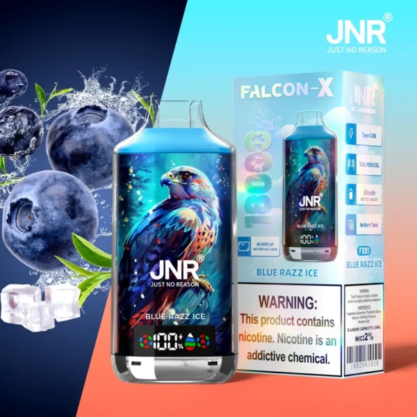 JNR FALCON X 18000 Puffs Disposable Vape – LED Display, Original 18K Model, Dual Mesh Coil