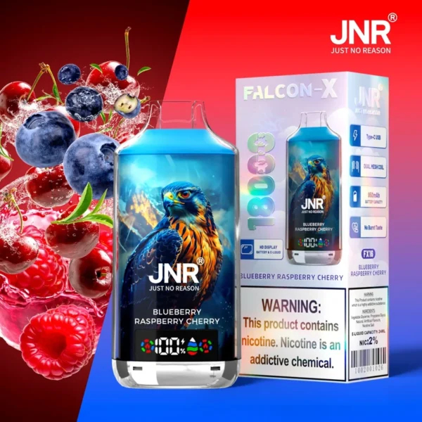 JNR FALCON X 18000 Puffs Disposable Vape – LED Display, Original 18K Model, Dual Mesh Coil