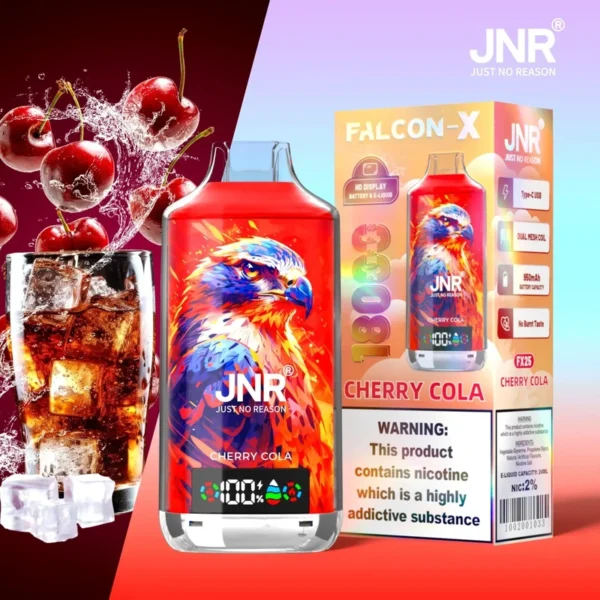 JNR FALCON X 18000 Puffs Disposable Vape – LED Display, Original 18K Model, Dual Mesh Coil
