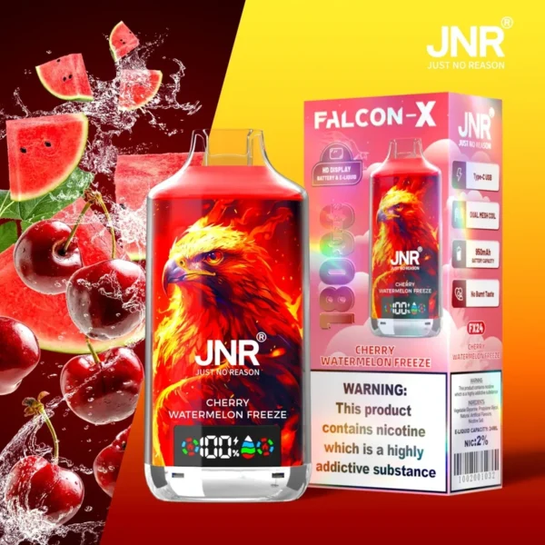JNR FALCON X 18000 Puffs Disposable Vape – LED Display, Original 18K Model, Dual Mesh Coil