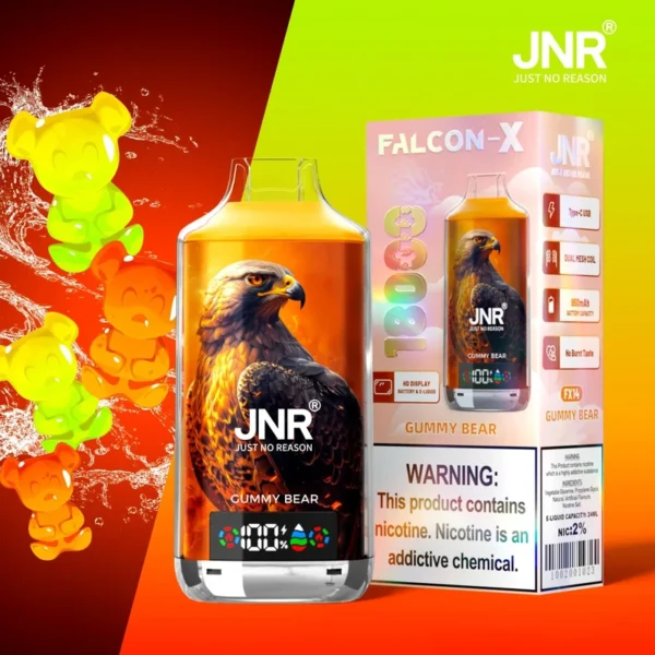 JNR FALCON X 18000 Puffs Disposable Vape – LED Display, Original 18K Model, Dual Mesh Coil
