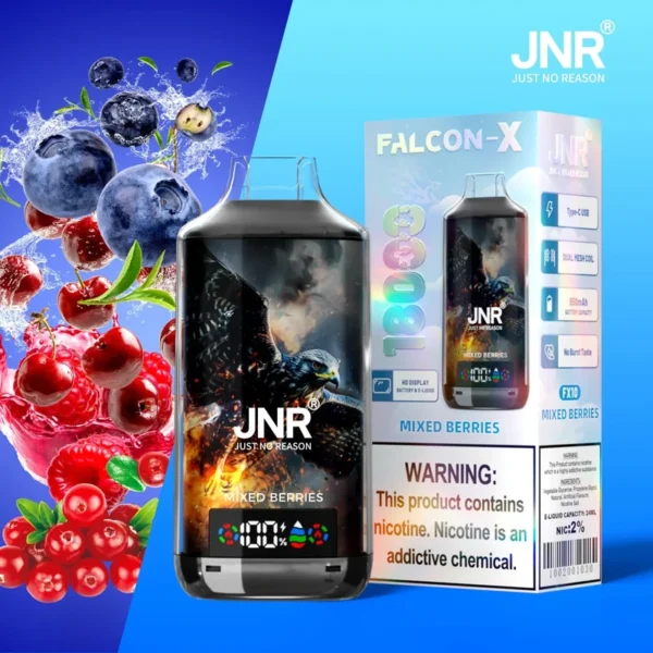 JNR FALCON X 18000 Puffs Disposable Vape – LED Display, Original 18K Model, Dual Mesh Coil