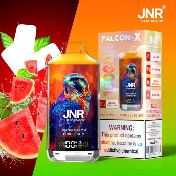 JNR FALCON X 18000 Puffs Disposable Vape – LED Display, Original 18K Model, Dual Mesh Coil