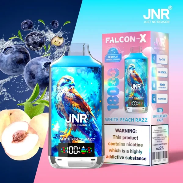 JNR FALCON X 18000 Puffs Disposable Vape – LED Display, Original 18K Model, Dual Mesh Coil
