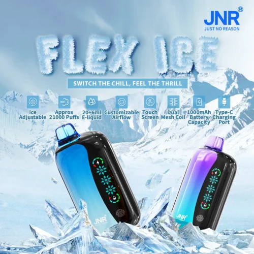 JNR Flex Ice 21000 Puffs Touch Screen Smart Disposable Vape | 26mL, 1000mAh, Adjustable Ice & Airflow