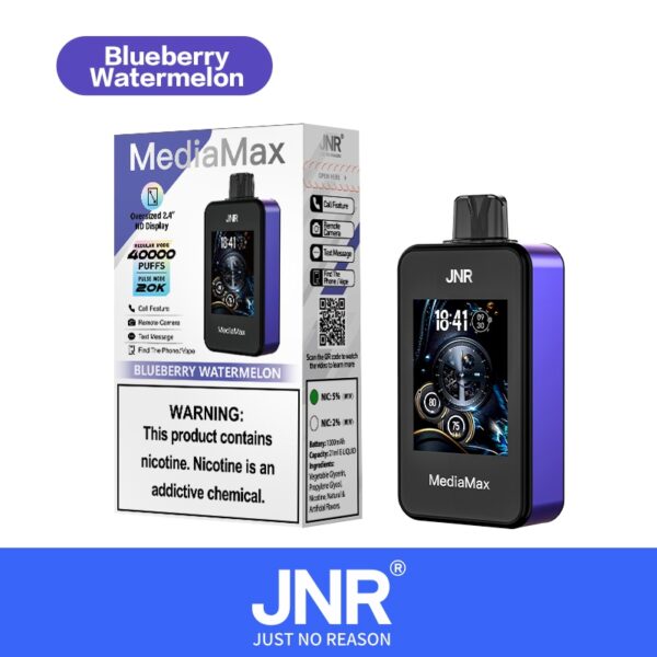 JNR Media Max 40000 Puffs – Intelligent Rechargeable Disposable Vape with Smart Display