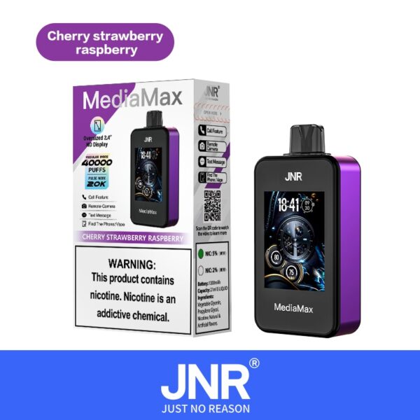 JNR Media Max 40000 Puffs – Intelligent Rechargeable Disposable Vape with Smart Display