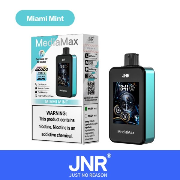 JNR Media Max 40000 Puffs – Intelligent Rechargeable Disposable Vape with Smart Display