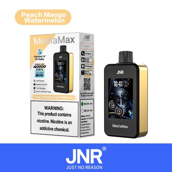 JNR Media Max 40000 Puffs – Intelligent Rechargeable Disposable Vape with Smart Display