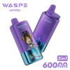 WASPE Mega Vape 60000 Puffs – LED Display, Tri-Flavor, Rechargeable Convenience