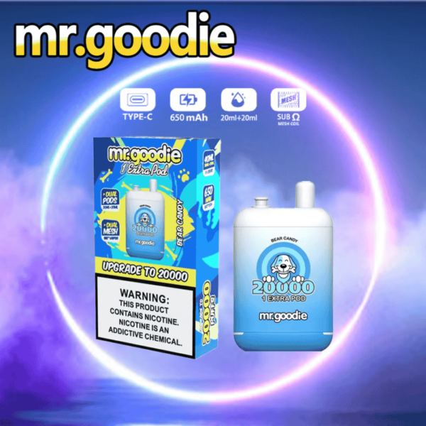 Mr.Goodie 20000 Puffs Disposable Vape – Dual Flavors, 2%/5% Nicotine, Double Tank Design