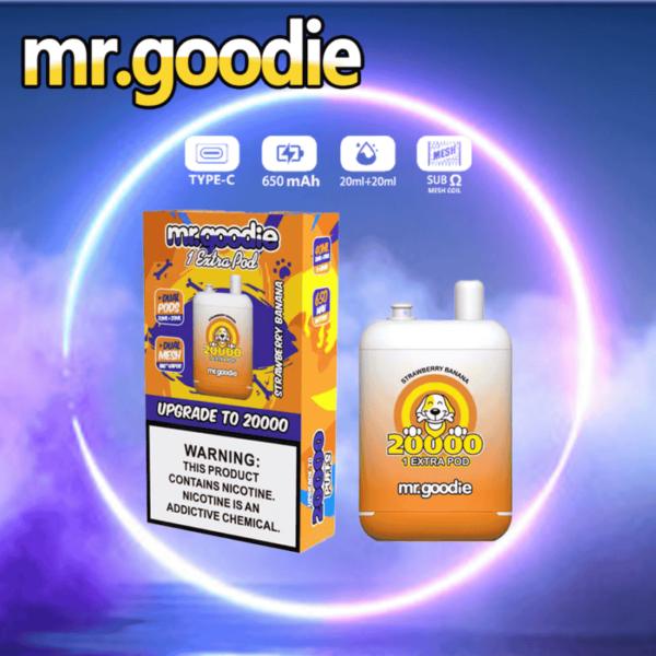 Mr.Goodie 20000 Puffs Disposable Vape – Dual Flavors, 2%/5% Nicotine, Double Tank Design