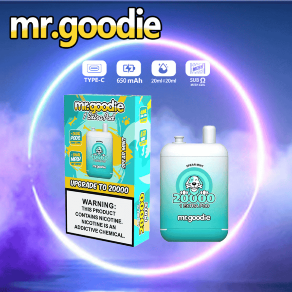 Mr.Goodie 20000 Puffs Disposable Vape – Dual Flavors, 2%/5% Nicotine, Double Tank Design