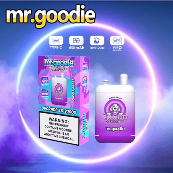Mr.Goodie 20000 Puffs Disposable Vape – Dual Flavors, 2%/5% Nicotine, Double Tank Design