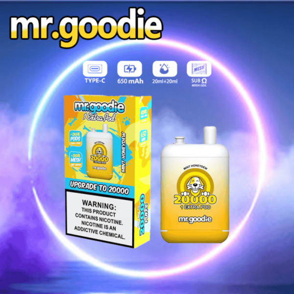 Mr.Goodie 20000 Puffs Disposable Vape – Dual Flavors, 2%/5% Nicotine, Double Tank Design