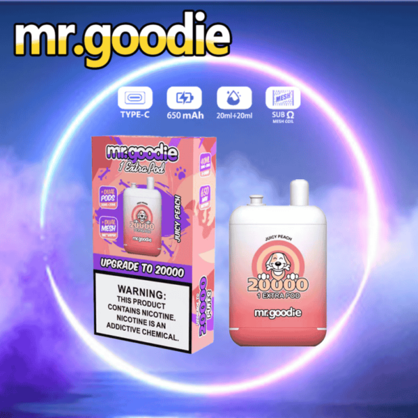 Mr.Goodie 20000 Puffs Disposable Vape – Dual Flavors, 2%/5% Nicotine, Double Tank Design