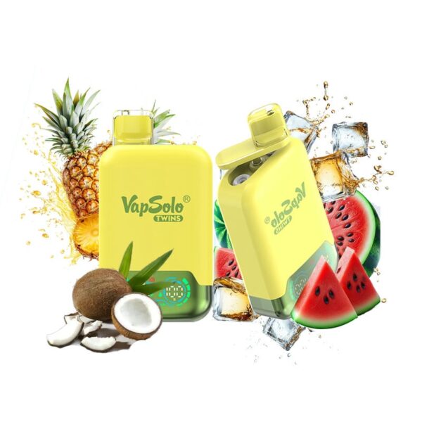 VapSolo Twins 20000 Puffs Disposable Vape – Dual Flavor, 25mL E-liquid, Rechargeable Battery, Mesh Coil, Adjustable Airflow