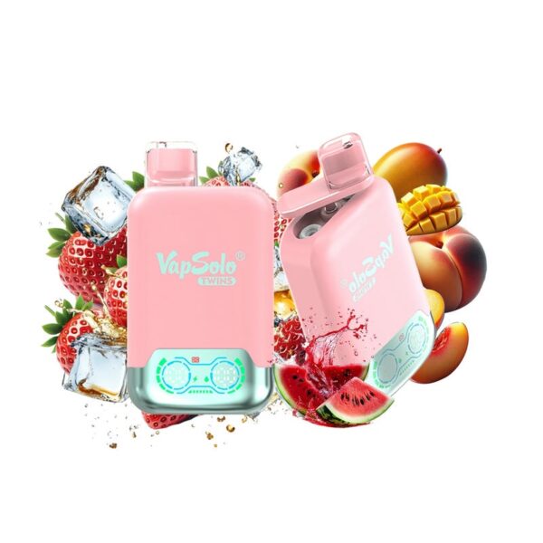 VapSolo Twins 20000 Puffs Disposable Vape – Dual Flavor, 25mL E-liquid, Rechargeable Battery, Mesh Coil, Adjustable Airflow