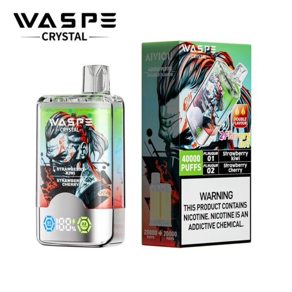 WASPE Crystal 40000 Puffs – Dual Flavor Switch Vape with LCD Display & Rechargeable Design