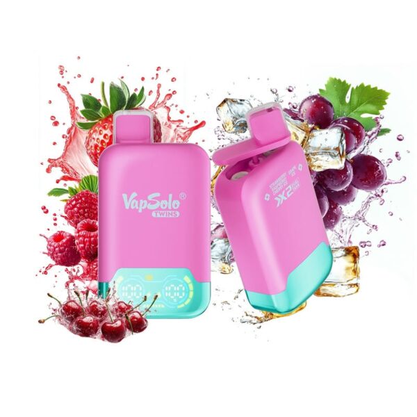 VapSolo Twins 20000 Puffs Disposable Vape – Dual Flavor, 25mL E-liquid, Rechargeable Battery, Mesh Coil, Adjustable Airflow