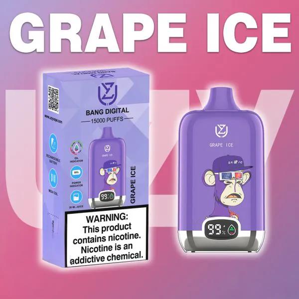 UZY Bang Digital 15000 Puffs Disposable Vape – LED Display | 0%-5% Nicotine Options