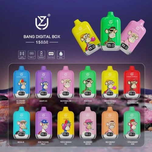 UZY Bang Digital 15000 Puffs Disposable Vape – LED Display | 0%-5% Nicotine Options