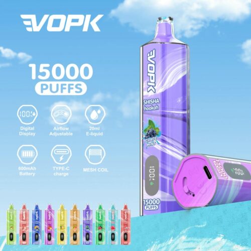 VOPK Shisha Hookah 15000 Puffs DTL Disposable Vape – Original Edition | Long-Lasting Rich Flavor