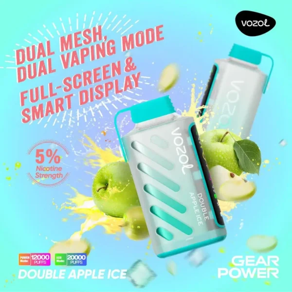 Vozol Gear Power 20K Disposable Vape – 20,000 Puffs, 20mL, Dual Mode, Smart Display, Type-C Rechargeable