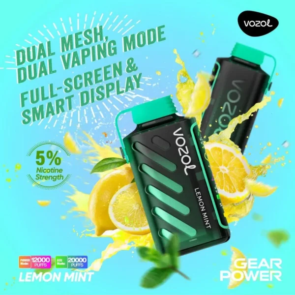 Vozol Gear Power 20K Disposable Vape – 20,000 Puffs, 20mL, Dual Mode, Smart Display, Type-C Rechargeable