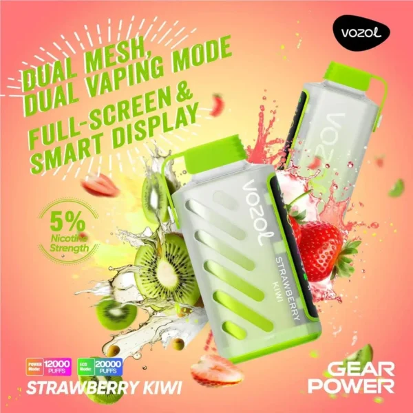 Vozol Gear Power 20K Disposable Vape – 20,000 Puffs, 20mL, Dual Mode, Smart Display, Type-C Rechargeable