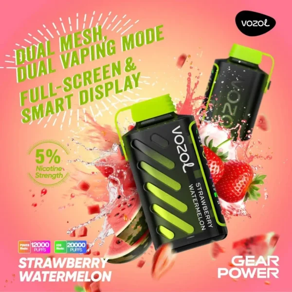 Vozol Gear Power 20K Disposable Vape – 20,000 Puffs, 20mL, Dual Mode, Smart Display, Type-C Rechargeable