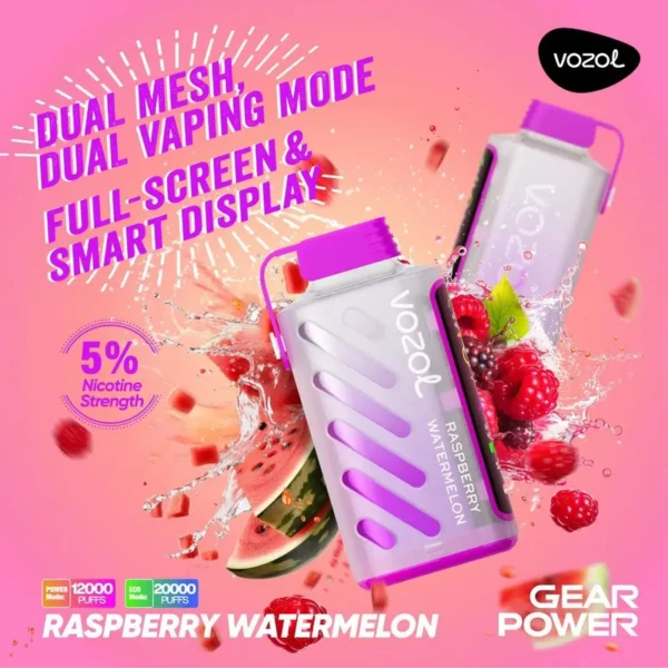 Vozol Gear Power 20K Disposable Vape – 20,000 Puffs, 20mL, Dual Mode, Smart Display, Type-C Rechargeable