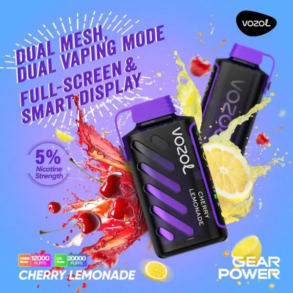 Vozol Gear Power 20K Disposable Vape – 20,000 Puffs, 20mL, Dual Mode, Smart Display, Type-C Rechargeable