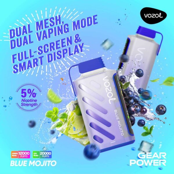 Vozol Gear Power 20K Disposable Vape – 20,000 Puffs, 20mL, Dual Mode, Smart Display, Type-C Rechargeable