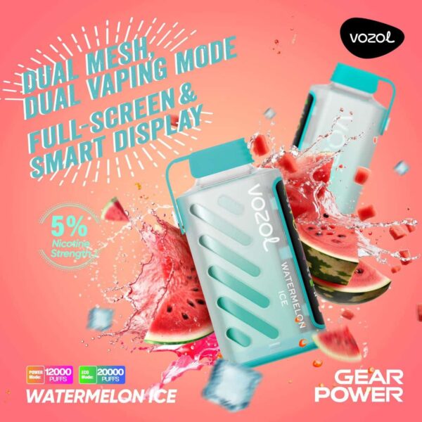 Vozol Gear Power 20K Disposable Vape – 20,000 Puffs, 20mL, Dual Mode, Smart Display, Type-C Rechargeable
