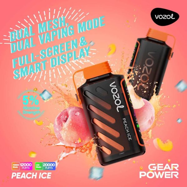Vozol Gear Power 20K Disposable Vape – 20,000 Puffs, 20mL, Dual Mode, Smart Display, Type-C Rechargeable