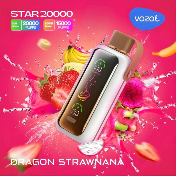 Vozol Star 20K – 20,000 Puffs Disposable Vape | Dual Mesh Coil | Eco & Power Modes | Mirror Display | Type-C Rechargeable