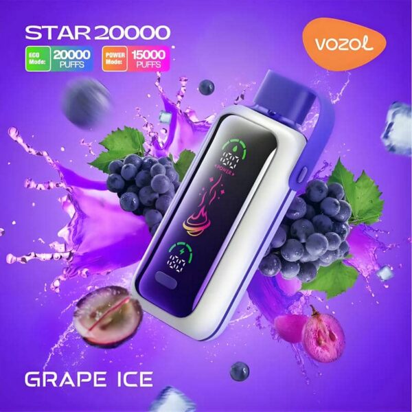 Vozol Star 20K – 20,000 Puffs Disposable Vape | Dual Mesh Coil | Eco & Power Modes | Mirror Display | Type-C Rechargeable