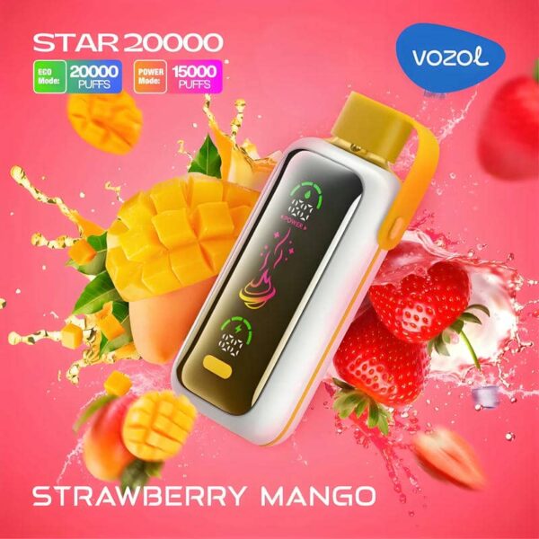 Vozol Star 20K – 20,000 Puffs Disposable Vape | Dual Mesh Coil | Eco & Power Modes | Mirror Display | Type-C Rechargeable
